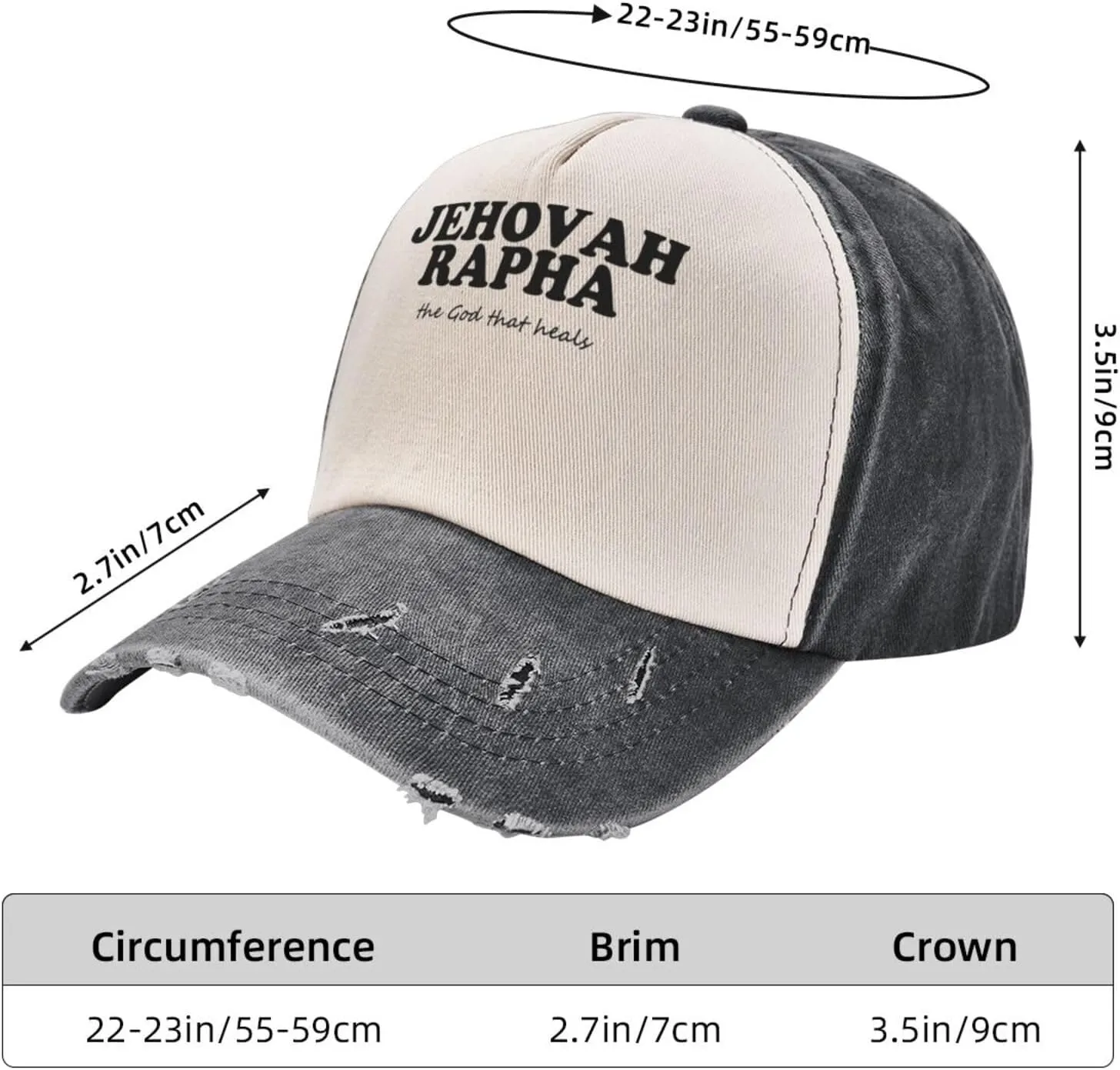 Jehovah Rapha The God Who Heals Baseball Hat Adjustable Low Profile Dad Hat for Men Women,Dark Red
