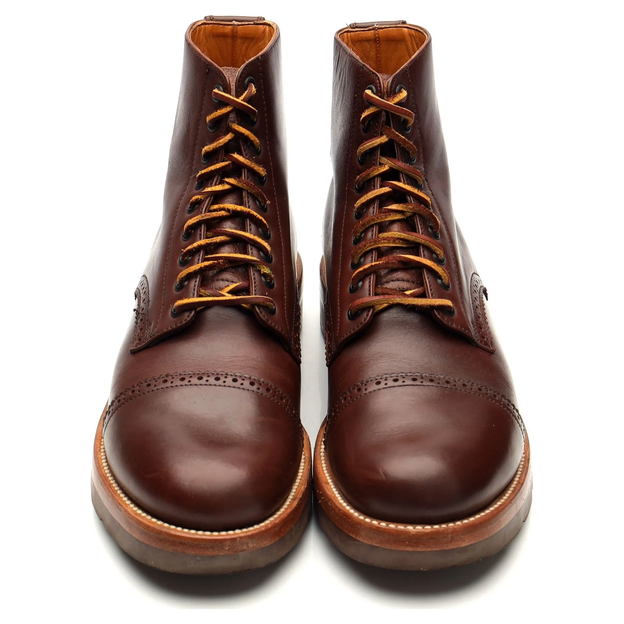 'Johnson' Brown Leather Boots UK 6.5 US 7.5 E