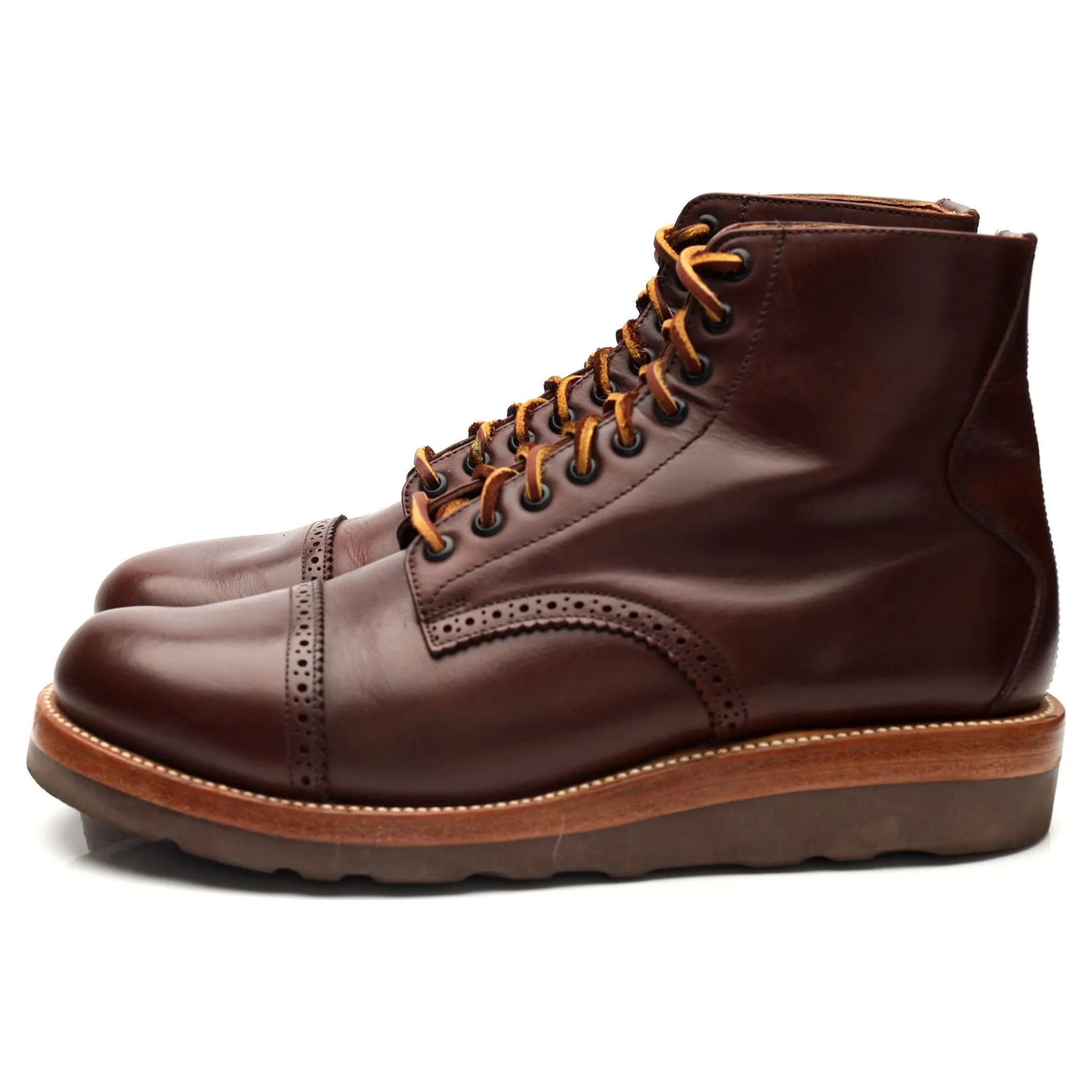'Johnson' Brown Leather Boots UK 6.5 US 7.5 E