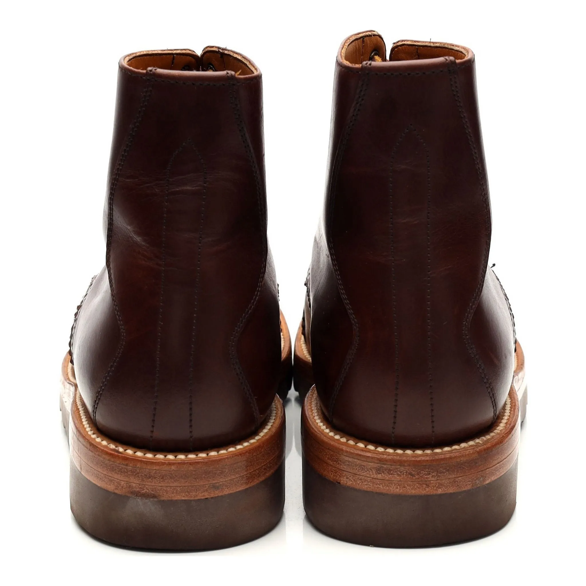 'Johnson' Brown Leather Boots UK 6.5 US 7.5 E
