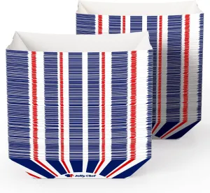 JOLLY CHEF 2lb Paper Food Trays, 250 Pack Paper Food Boats Disposable Serving Boats,Food Holder Trays for Snacks French Fries Nachos Hot Dog Tacos BBQ Party