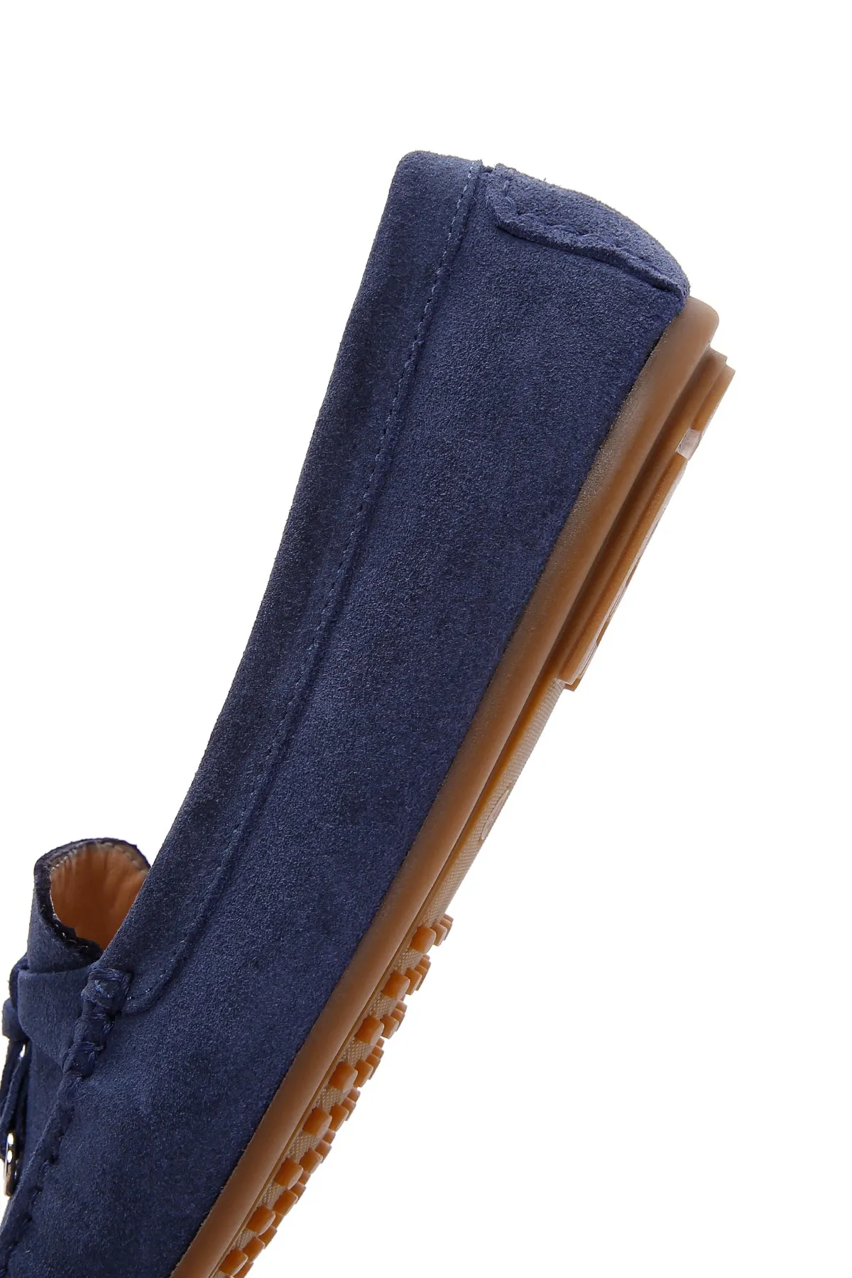 Kadın Lacivert Süet Deri Loafer