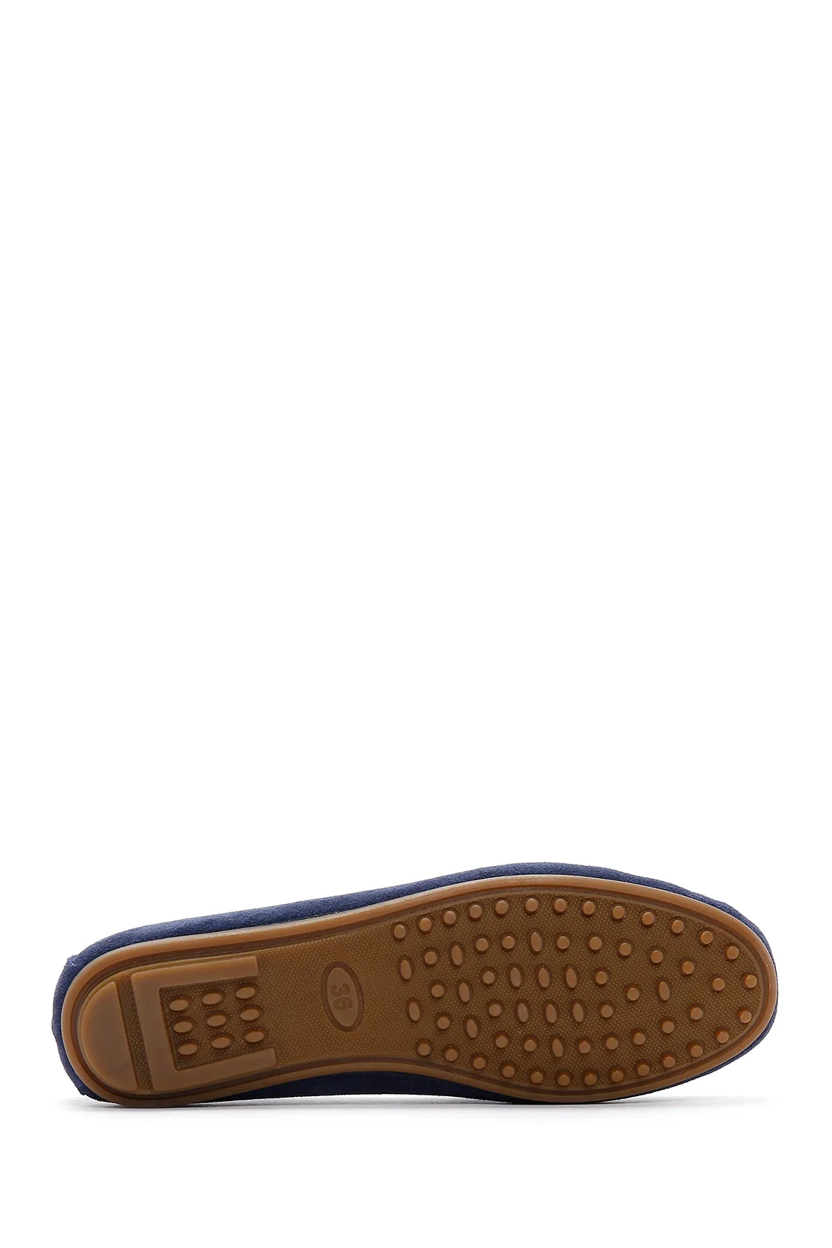 Kadın Lacivert Süet Deri Loafer