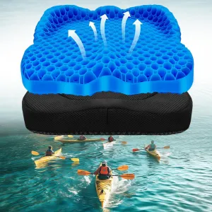Kayak seat Cushion Waterproof Kayak seat Cushion Kayak Fishing Accessories Waterproof Gel Boat seat Cushion Anti Slip Coccyx Sciatica Relief Double-Layer Gel Cushion Design Thickened