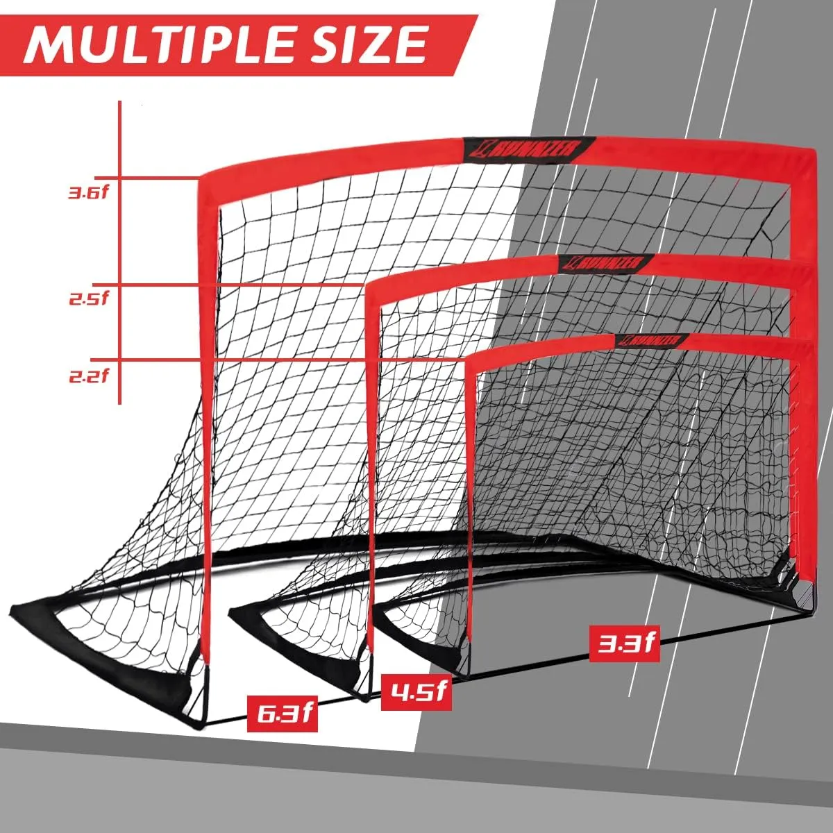 Kids Soccer Goal, Pop Up Soccer Goal Net for Backyard, Set of 2 with Portable Carrying Case