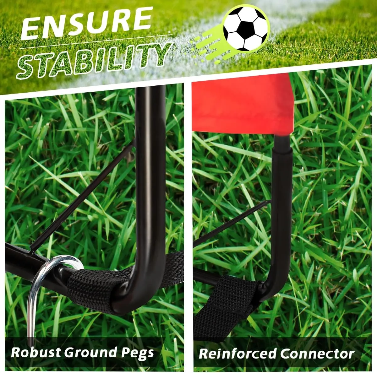 Kids Soccer Goal, Pop Up Soccer Goal Net for Backyard, Set of 2 with Portable Carrying Case