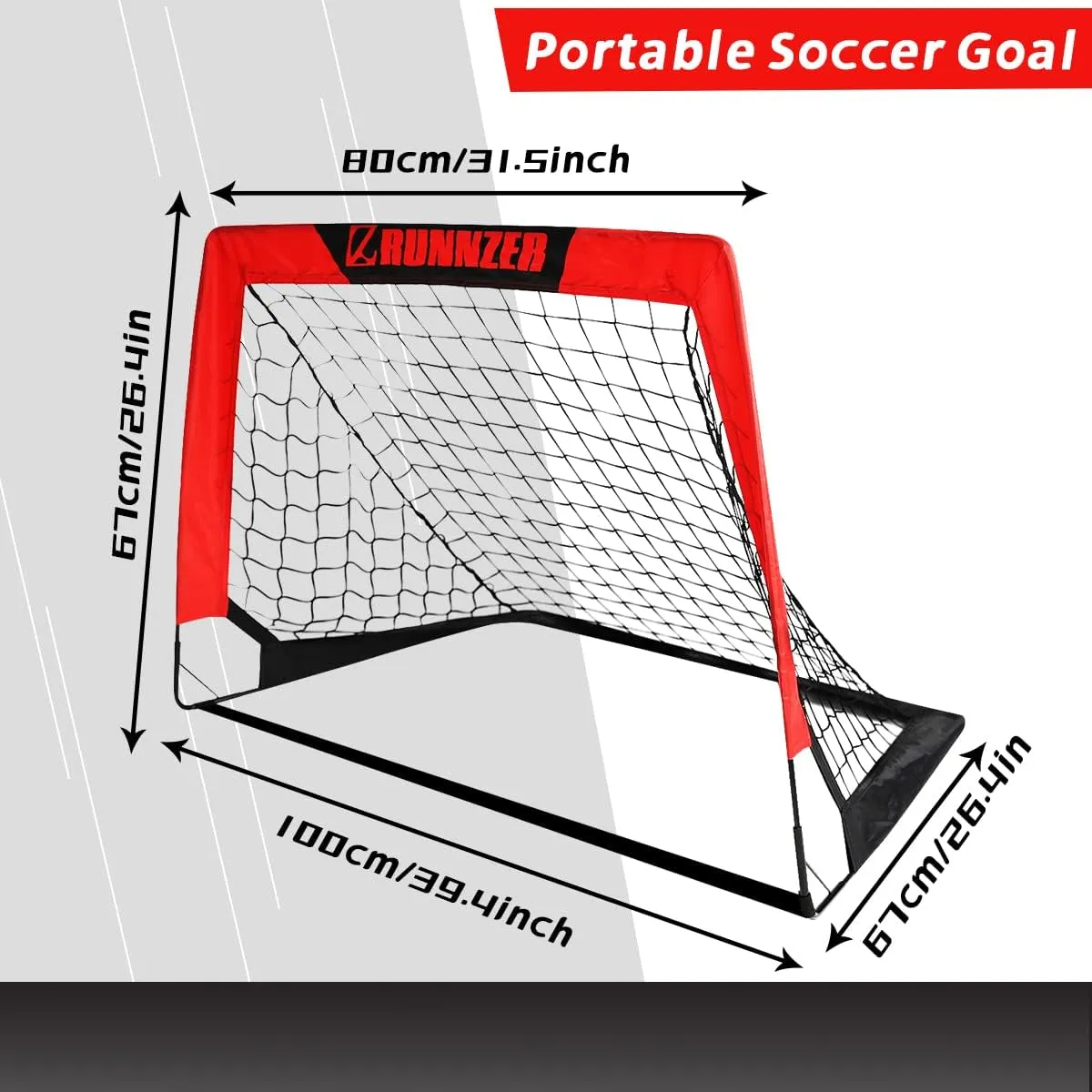 Kids Soccer Goal, Pop Up Soccer Goal Net for Backyard, Set of 2 with Portable Carrying Case