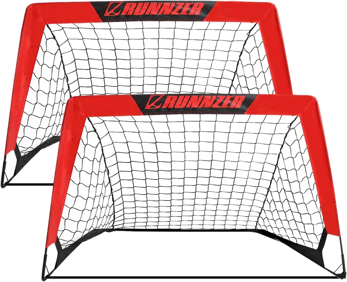 Kids Soccer Goal, Pop Up Soccer Goal Net for Backyard, Set of 2 with Portable Carrying Case