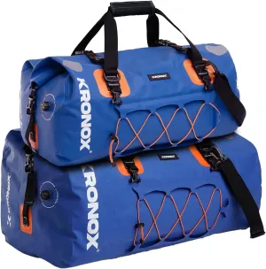 KRONOX Waterproof 2 Duffel Bag Bundle - 40 Liters   60 Liters Bags Pack. Extended luggage capacity.
