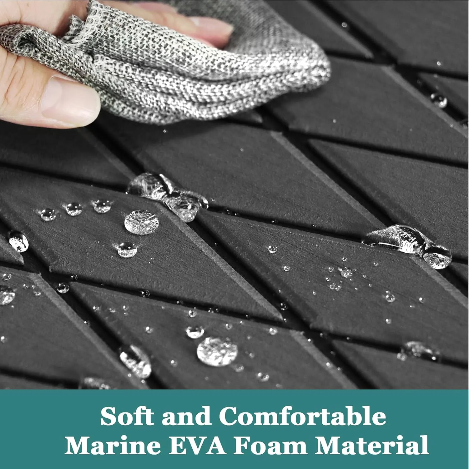 KXKZREN EVA Foam Boat Flooring Decking Sheet 6mm Thick Diamond Anti-Slip Marine Flooring Mat Self Adhesive Deck Pad for Bass Boat Yacht Motorboat RV Cooler Tops, 74.8"x27.6" / 93.8"x43.9"