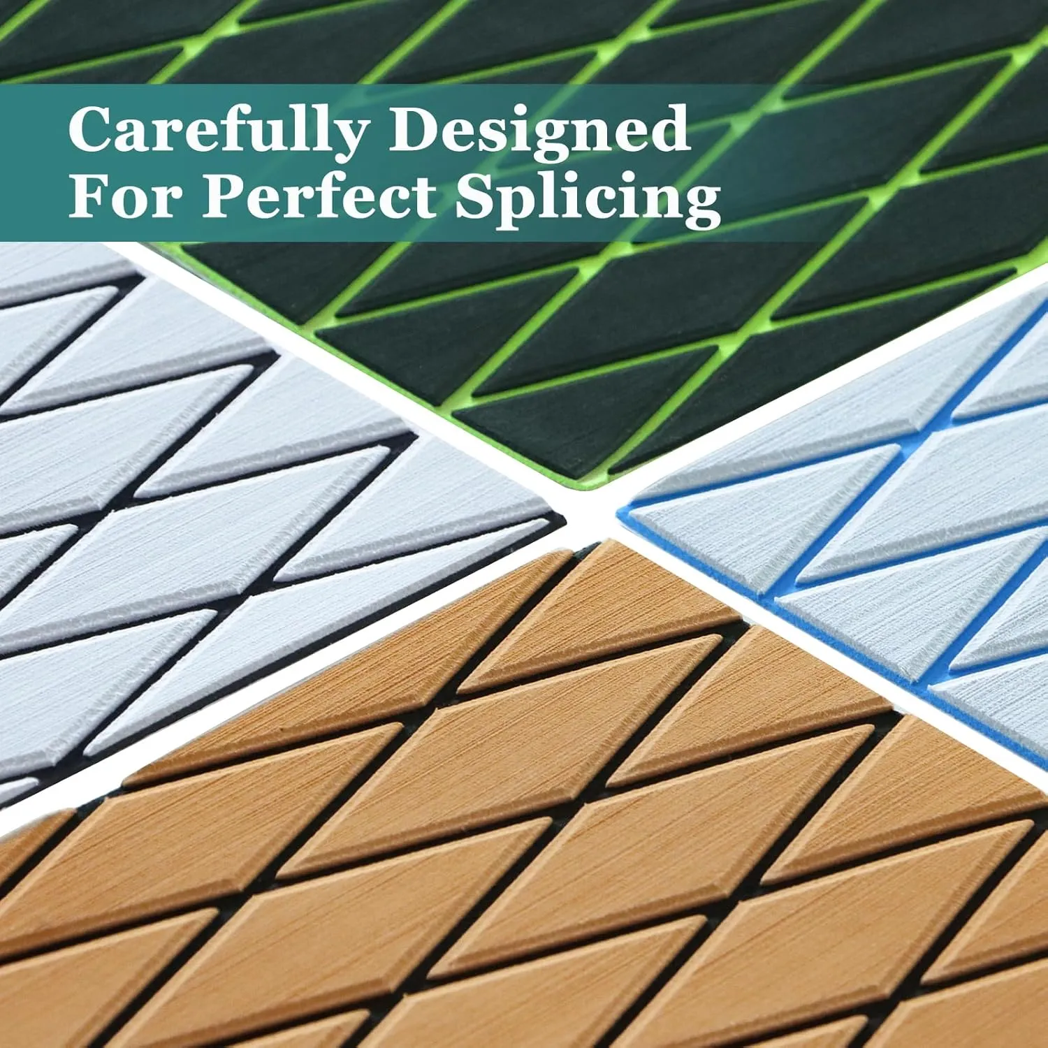 KXKZREN EVA Foam Boat Flooring Decking Sheet 6mm Thick Diamond Anti-Slip Marine Flooring Mat Self Adhesive Deck Pad for Bass Boat Yacht Motorboat RV Cooler Tops, 74.8"x27.6" / 93.8"x43.9"