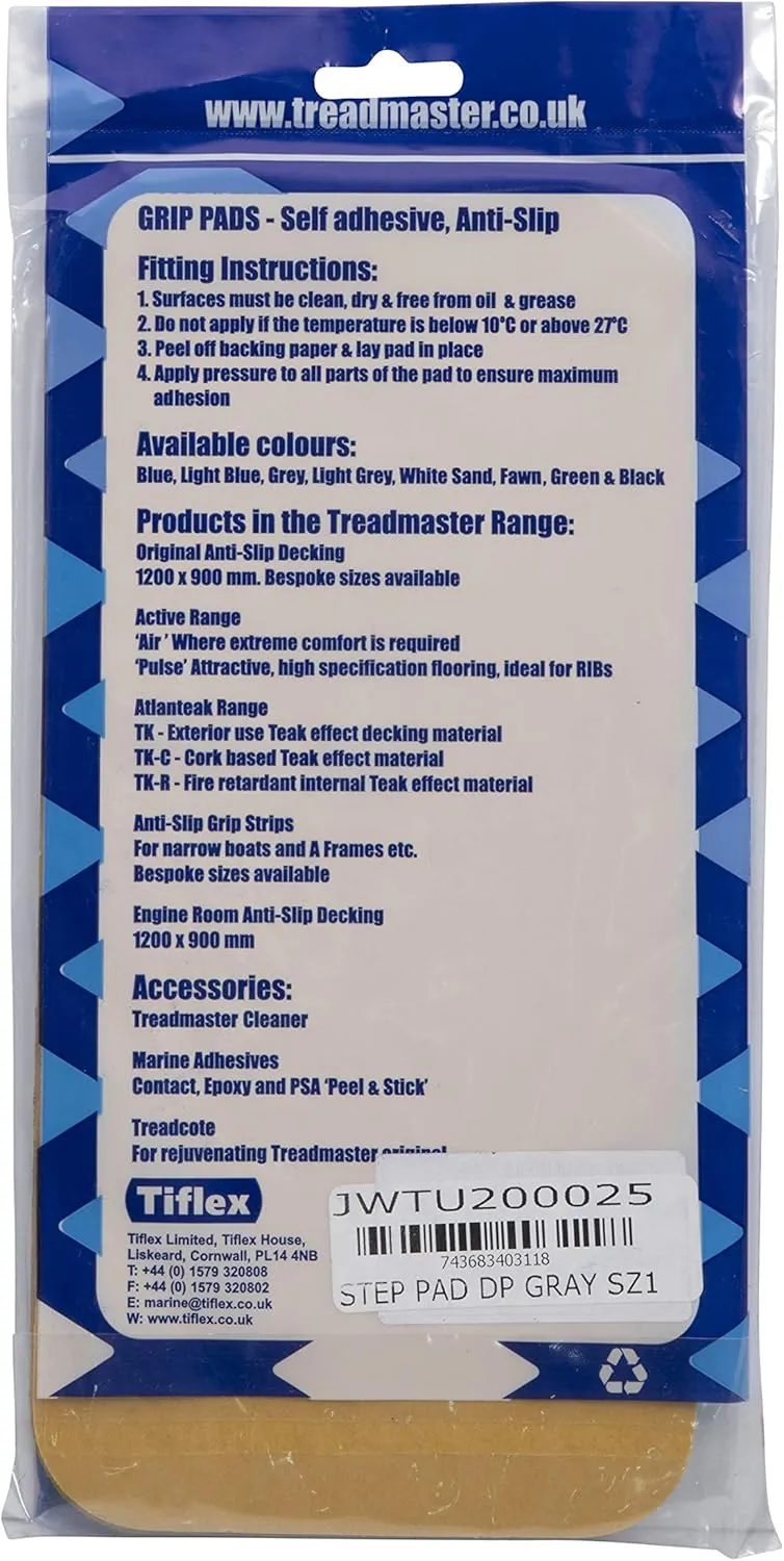 LewmarTreadmaster Non-Slip Self-Adhesive Step Pad | Gray, Size 1, Pack of 2