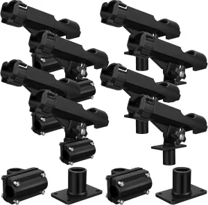 Liliful 8 Pack Boat Fishing Rod Holders 360 Degree Adjustable Rod Holders Boat Fishing Racks Pole Bracket for Kayak Canoe Dock Accessories Gifts