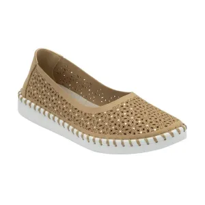 Lotus Womens Ewelina Slip On Shoes Floral Ladies Pumps ULS468 Natural