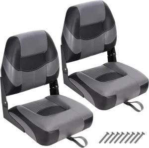 Low Back Boat Seat 2 Packs, Fold-Down Fishing Boat Seat,Waterproof thickened sponge cushion folding fishing chair (2 seats)