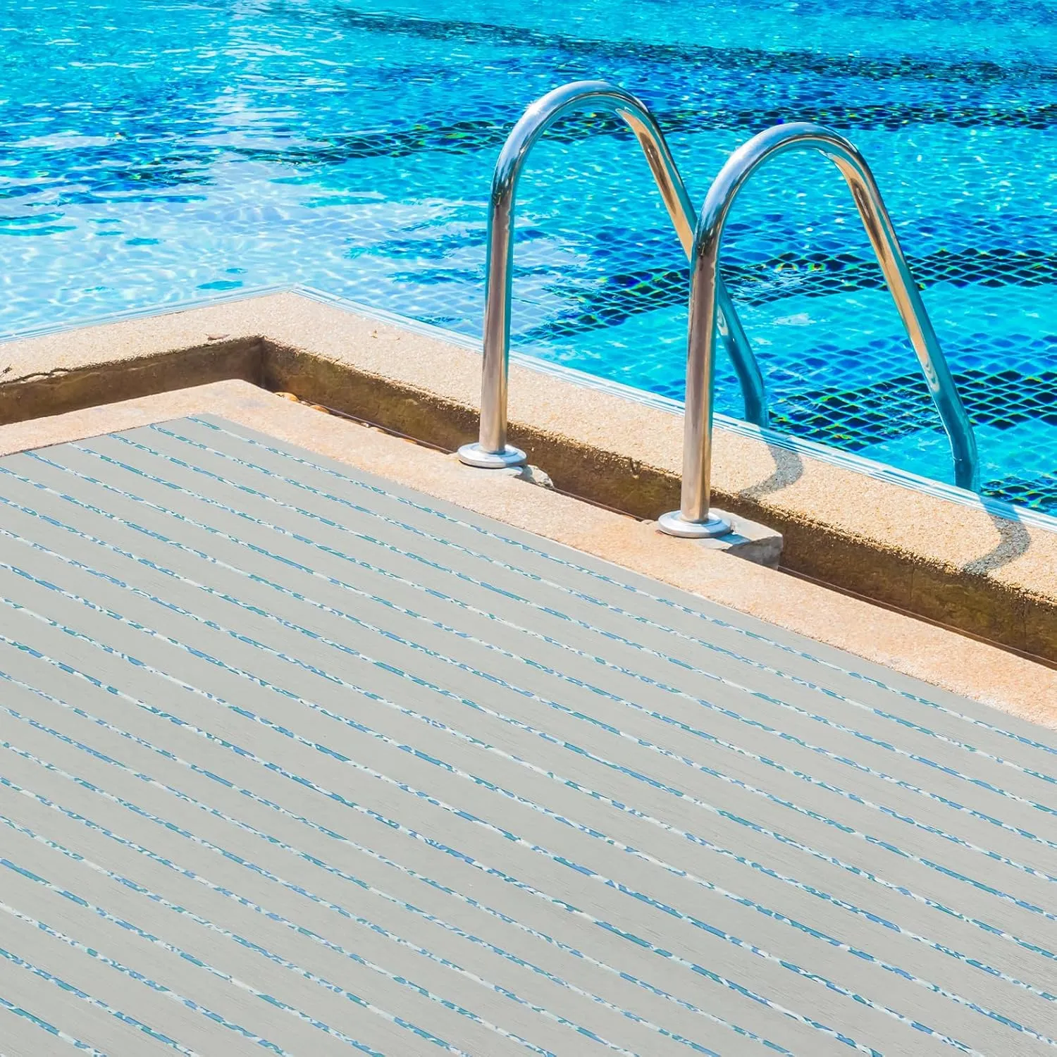 LOYALHEARTDY Eva Synthetic Teak Decking Sheet Foam Mat Non-Slip Boat Flooring Decking Pad EVA Faux Wood Teak Decking Thickness Boat Marine Mat Self-Adhesive for Yacht RV Boat