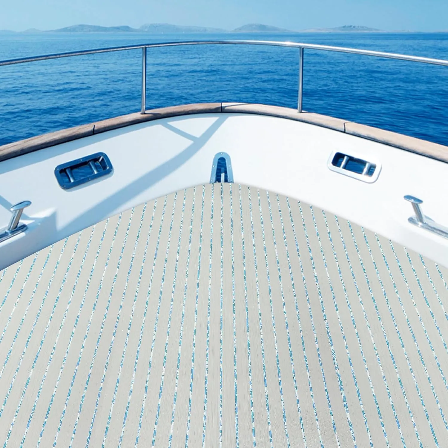 LOYALHEARTDY Eva Synthetic Teak Decking Sheet Foam Mat Non-Slip Boat Flooring Decking Pad EVA Faux Wood Teak Decking Thickness Boat Marine Mat Self-Adhesive for Yacht RV Boat