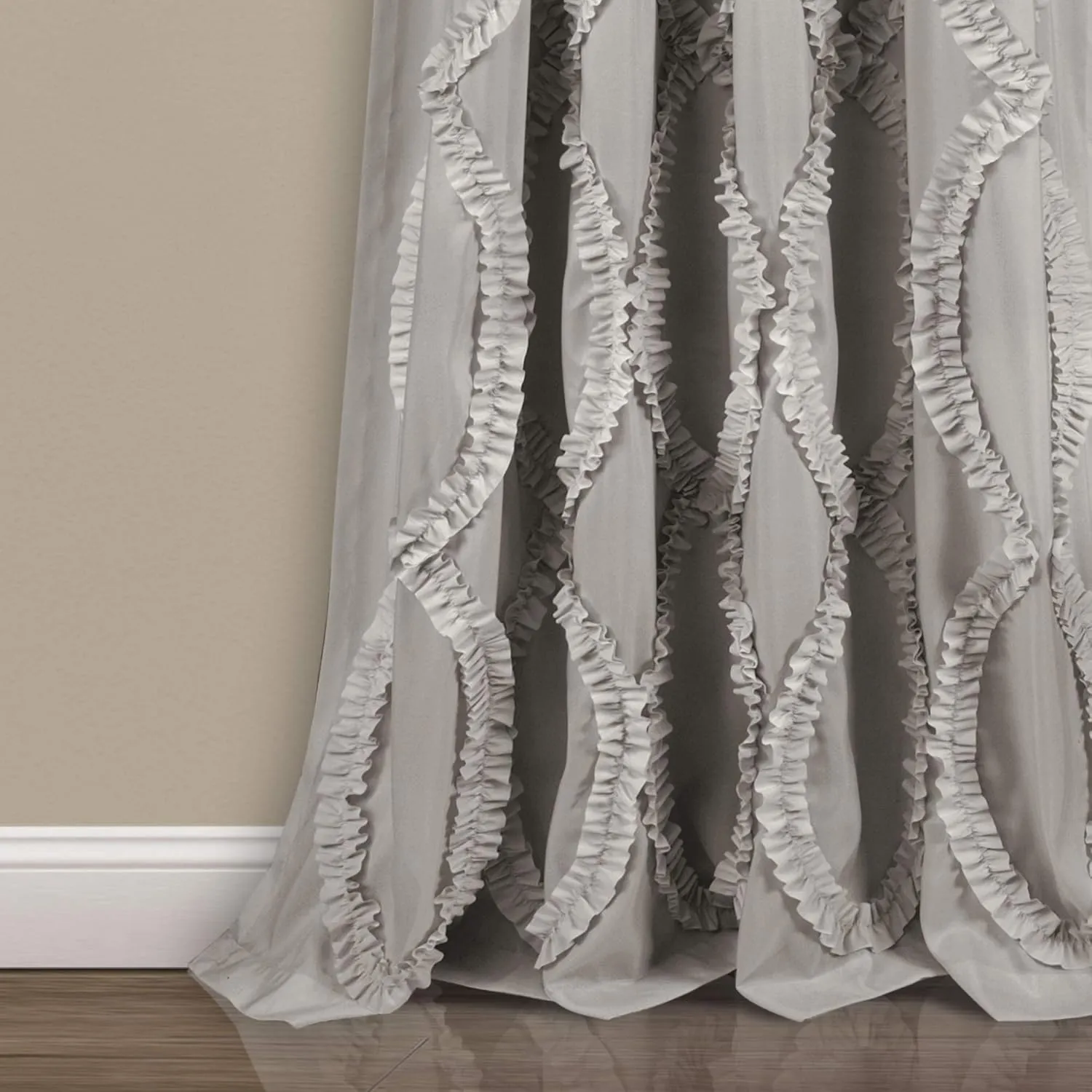 Lush Decor Avon Window Curtain Sydney Throw Blanket, 54"W x 84"L, Light Gray