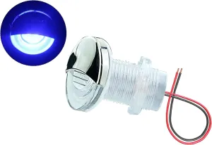 Marine Boat Courtesy Lights LED Cabin Step Light Stainless Steel Waterproof Flush Mounted 12 Volts 2 Pieces (Blue)