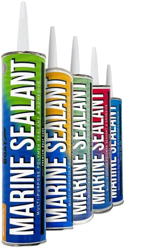 Marine Sealant and Adhesive, Waterproof Marine Grade Caulk, High Temp Water Sealant for Boat, Auto, RV, Without Silicone - 1 Tube, Gray, 10 oz