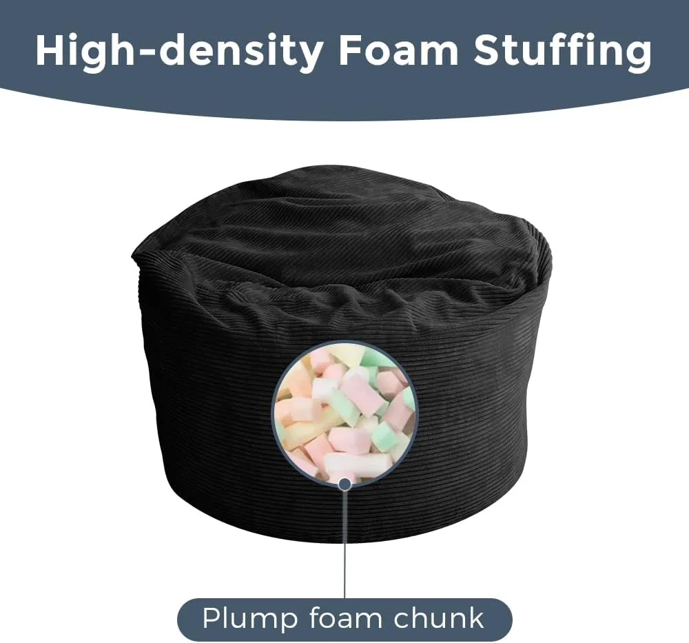 MAXYOYO Giant Bean Bag Chair Bed for Adults, Convertible Beanbag Folds from Lazy Chair to Floor Mattress Bed, Large Floor Sofa Couch, Big Sofa Bed, High-Density Foam Filling, Machine Washable