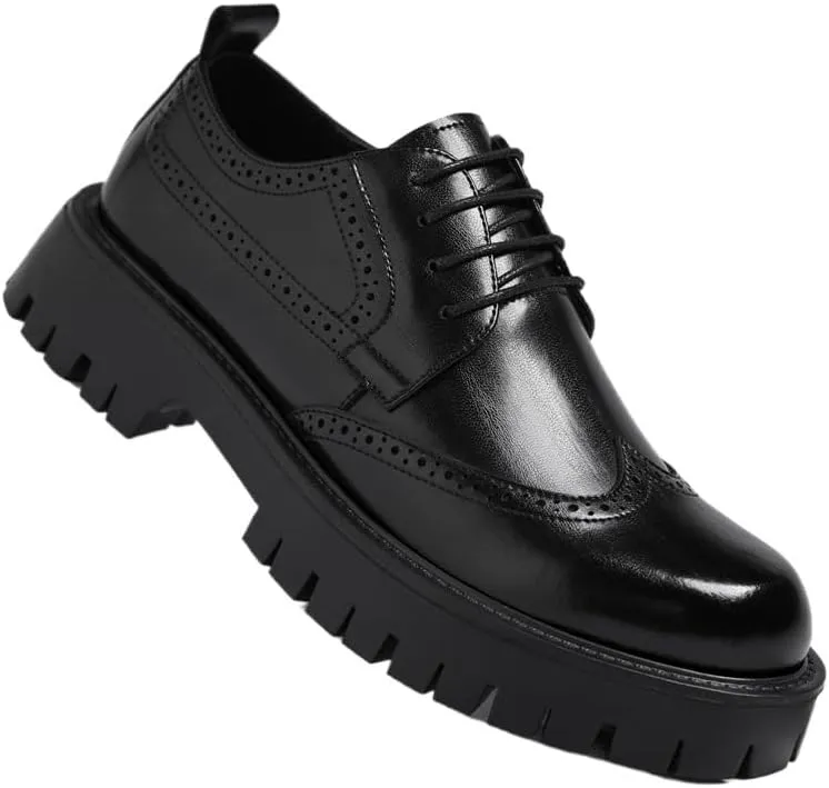 Men's Autumn Fashion Business Casual Brogue English Style Dress Shoes Wedding Groom Comfortable Stylish Footwear