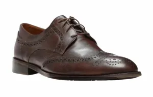 Men's Damien Leather Wingtip Derby In Cappuccino