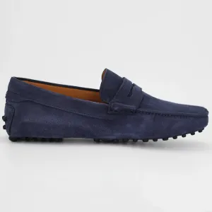 Men's Driver in calf leather suede in Blue (CONU0460002/017)
