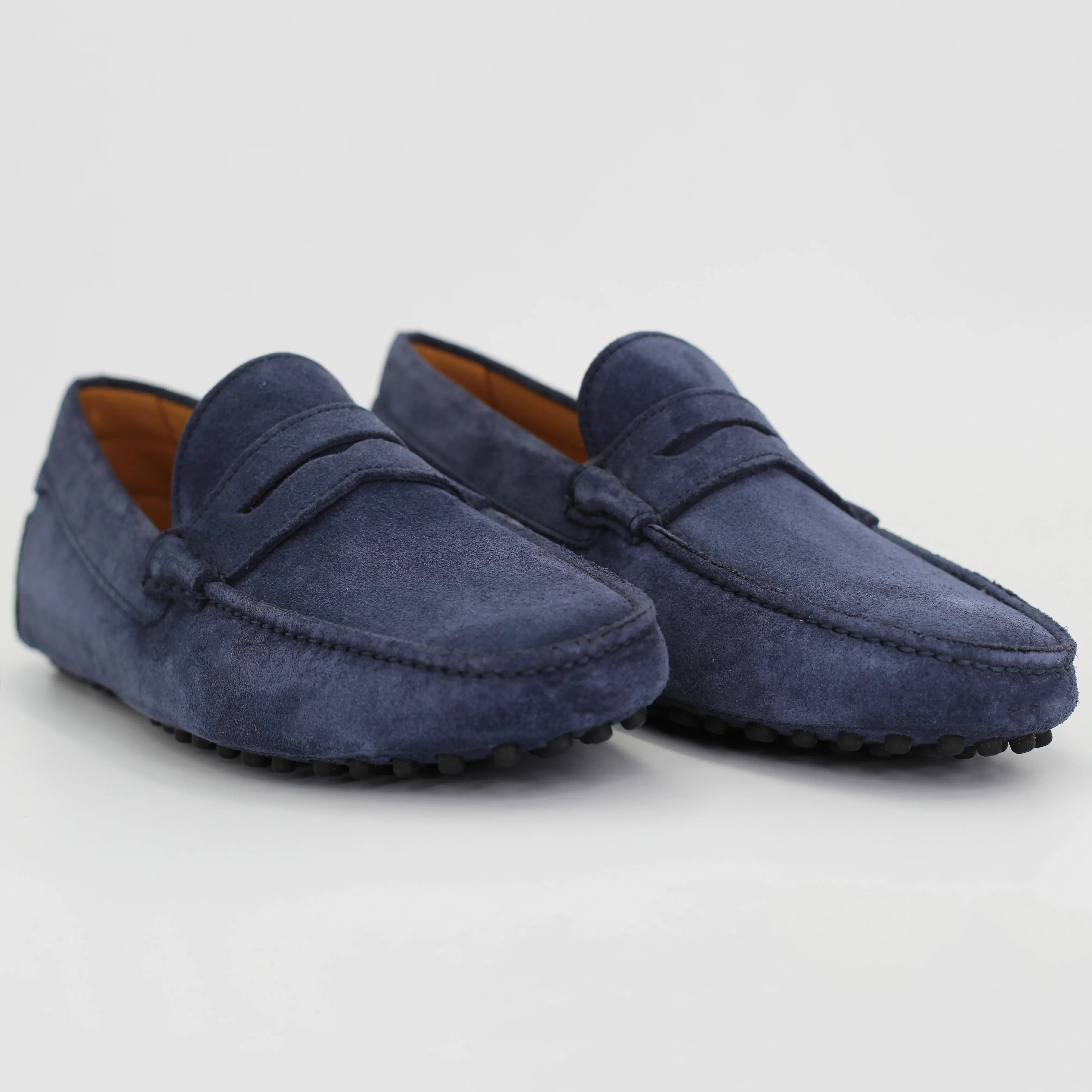 Men's Driver in calf leather suede in Blue (CONU0460002/017)
