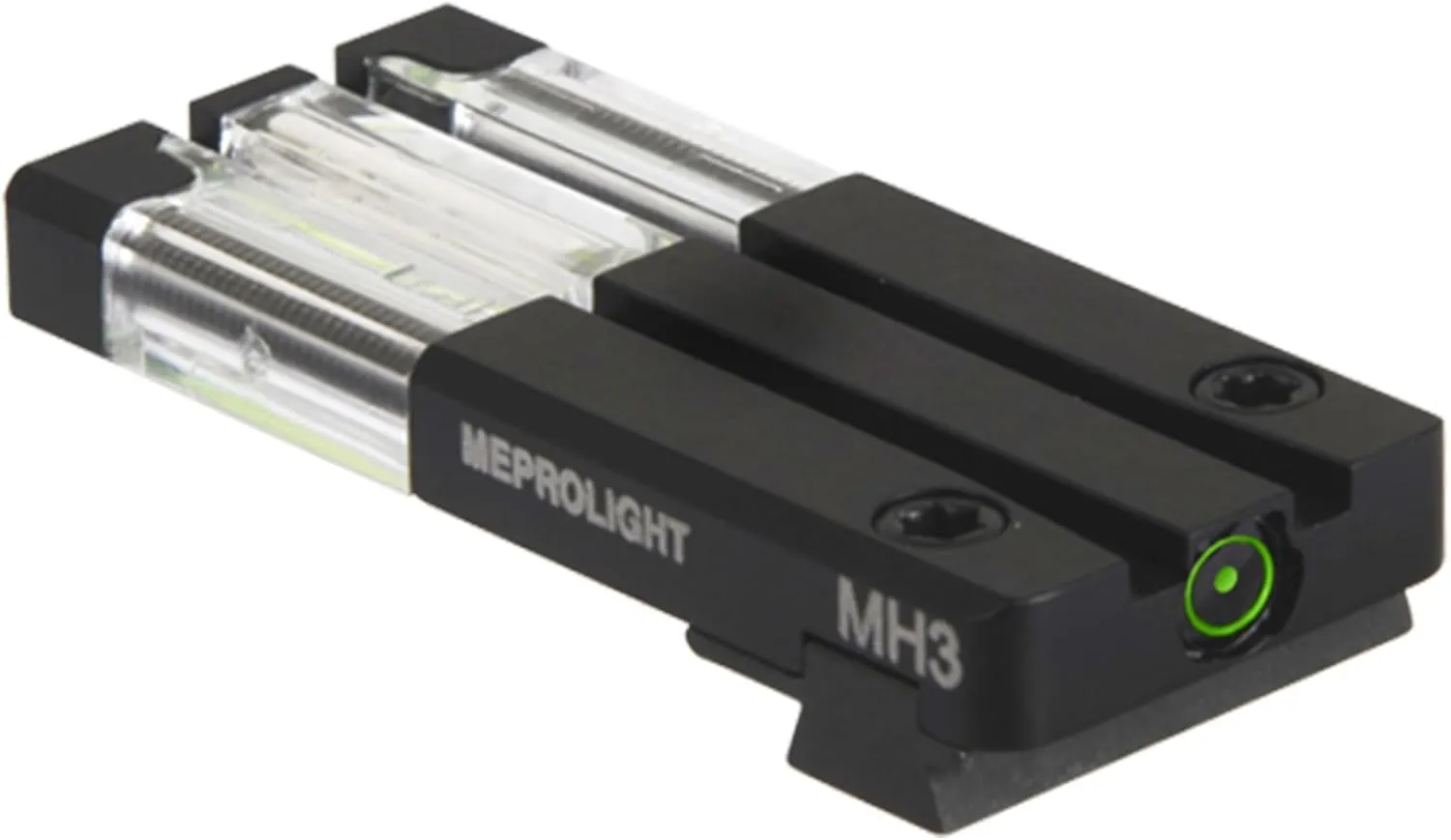 Meprolight Mepro FT Green Bullseye Rear Sight - Fiber-Optic Day/Night Sight, Tritium Powered Pistol Optic, No Battery Required, Fits Most Holsters