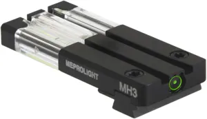 Meprolight Mepro FT Green Bullseye Rear Sight - Fiber-Optic Day/Night Sight, Tritium Powered Pistol Optic, No Battery Required, Fits Most Holsters