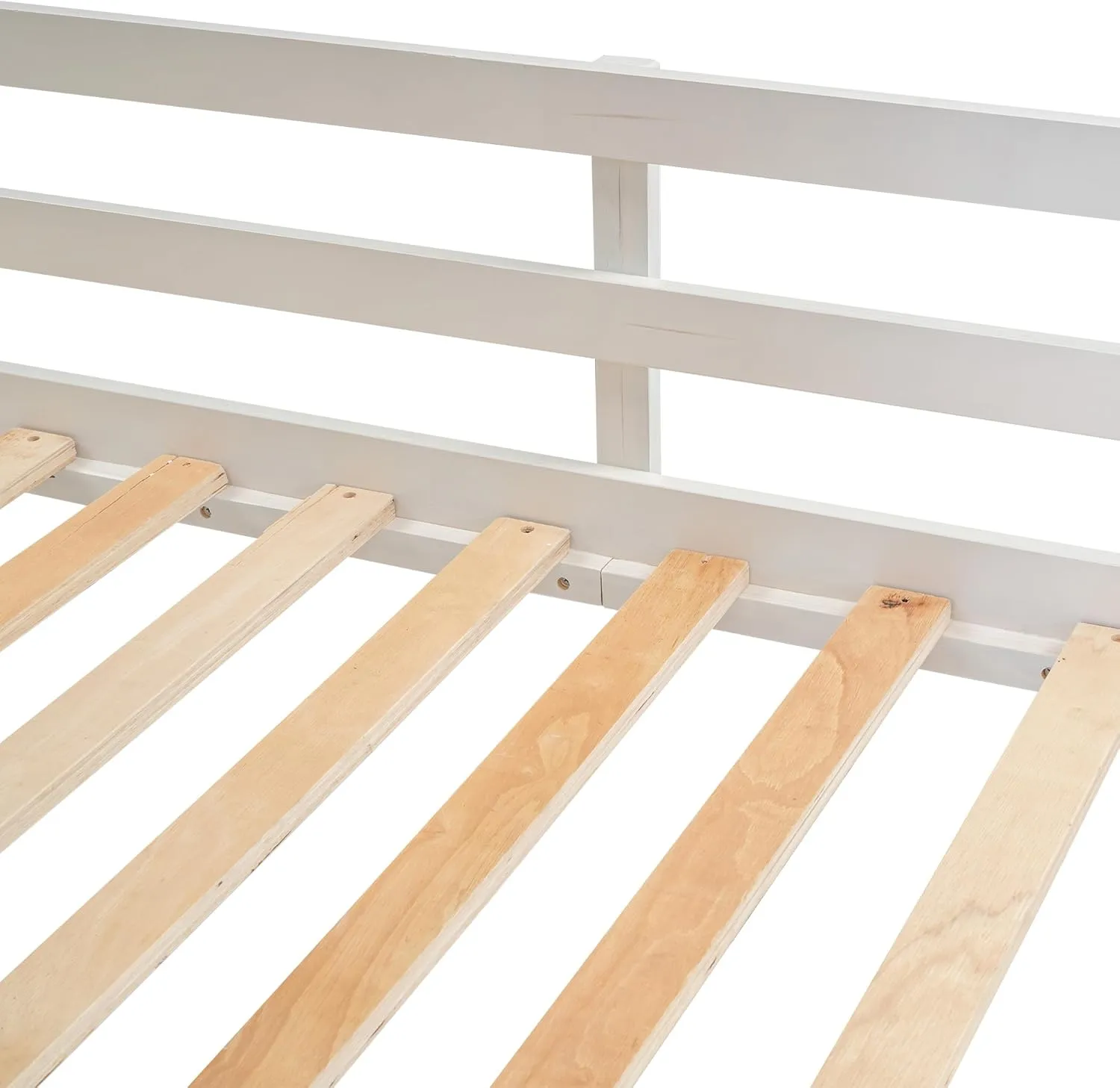 Merax Twin Over Twin House Bunk Bed Frame with Roof,Window,Ladder and Slide for Boys Girls, White & Brown
