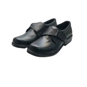 Monk Boys Black Leather School Shoes