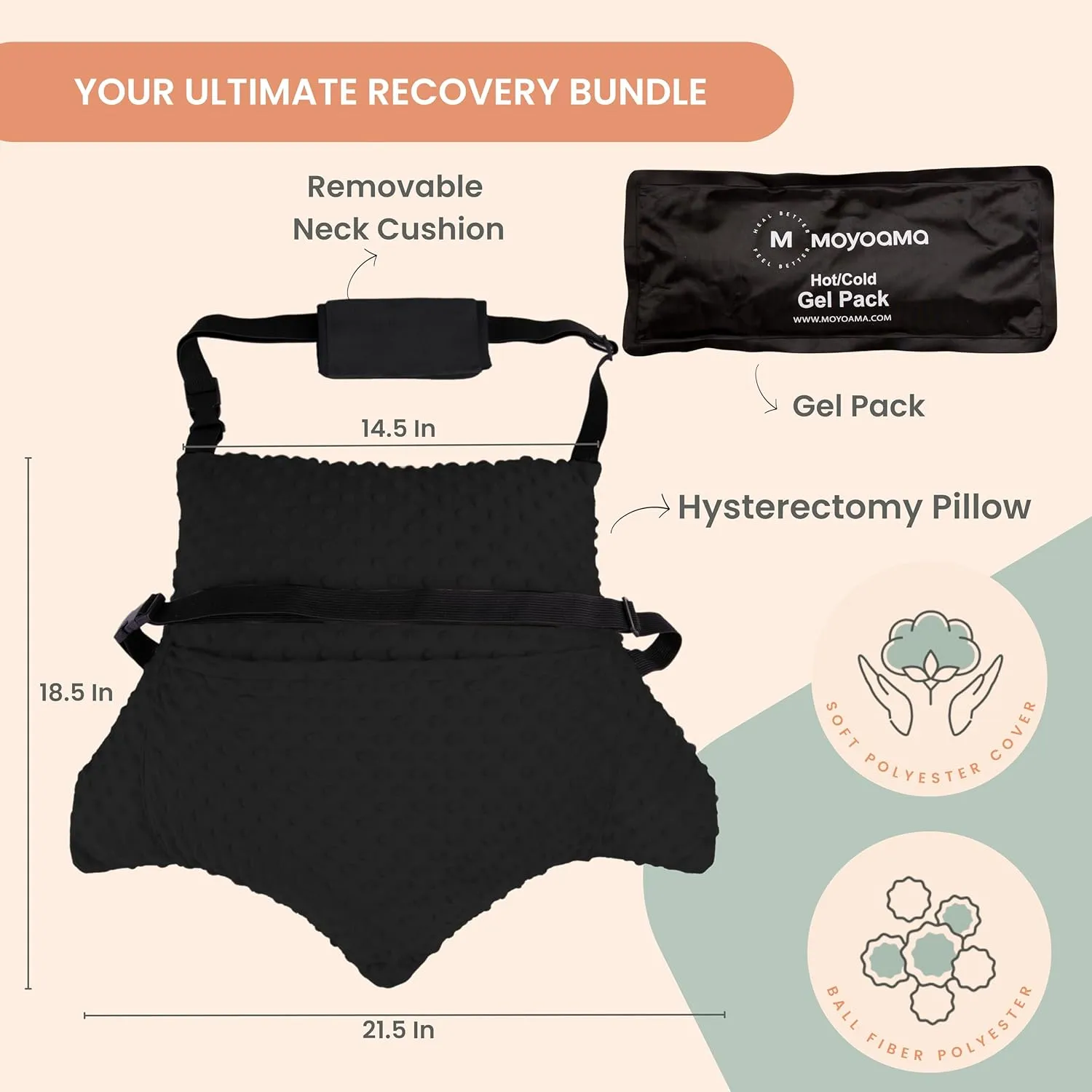 MOYOAMA Hysterectomy Pillow for Abdominal Surgery Hysterectomy Recovery Must Haves - Hysterectomy Recovery Gifts, Hysterectomy Recovery Products, Hysterectomy Gifts, Tummy Pillow After Hysterectomy