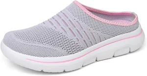 Mules for Women Men Light Slip On Open Back Shoes Comfort Walking Shoes, Knitted Mesh Breathable Slippers Backless Sneakers Casual Comfortable Outdoor Sports Wedge Mule
