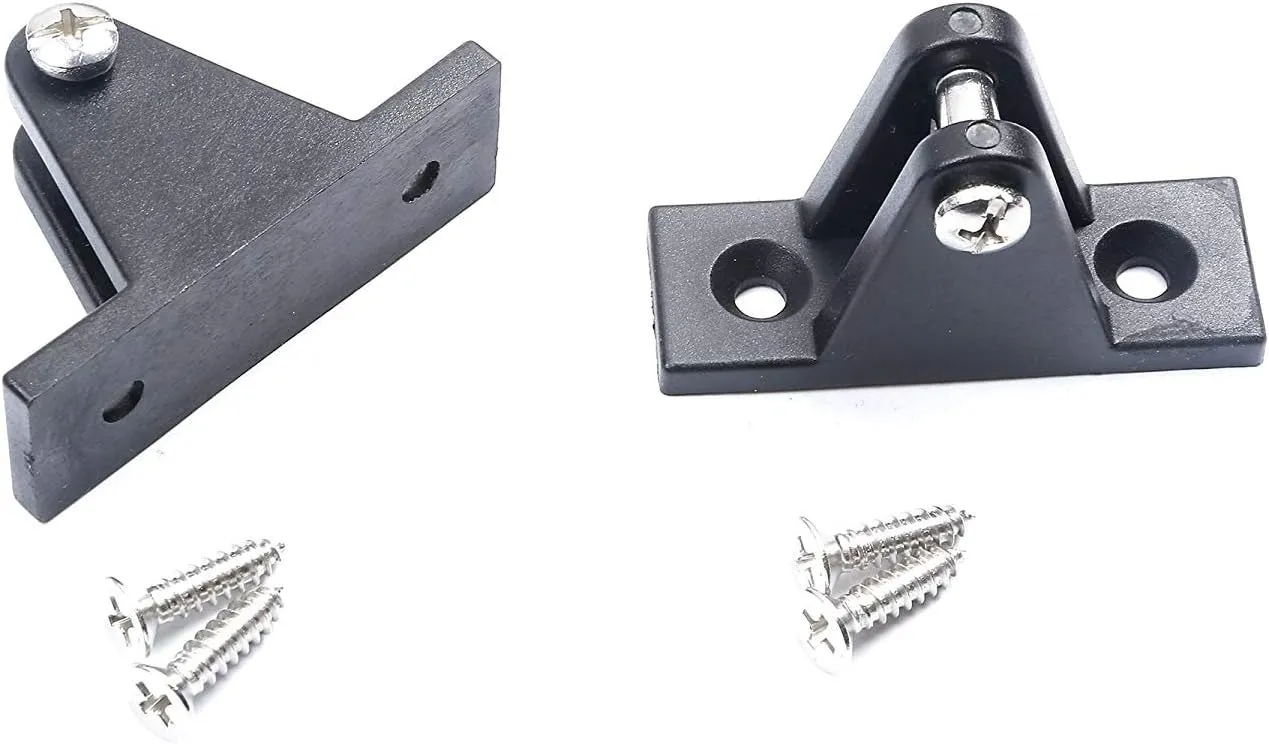Mxeol Boat Top Fittings Hardware Combo Black Nylon Bimini Caps Jaw Slides Deck Hinges Pad Eye w/Screws