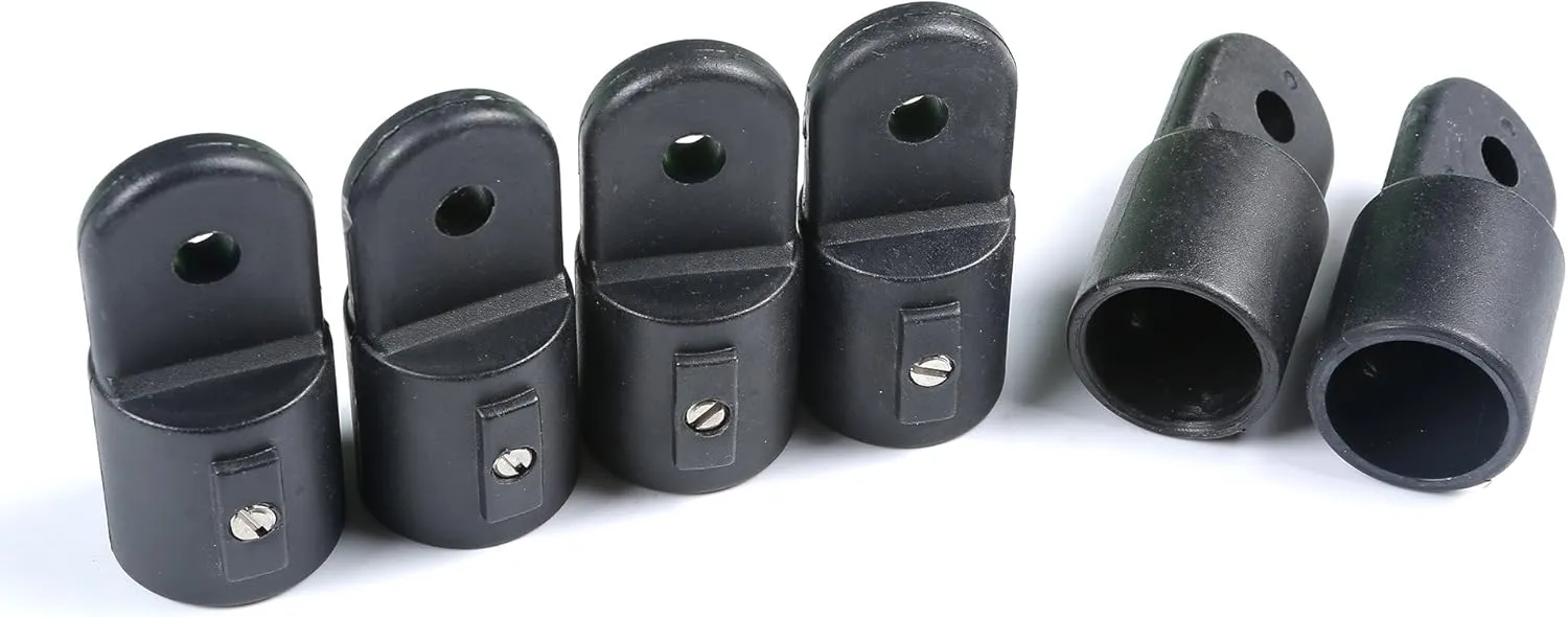 Mxeol Boat Top Fittings Hardware Combo Black Nylon Bimini Caps Jaw Slides Deck Hinges Pad Eye w/Screws