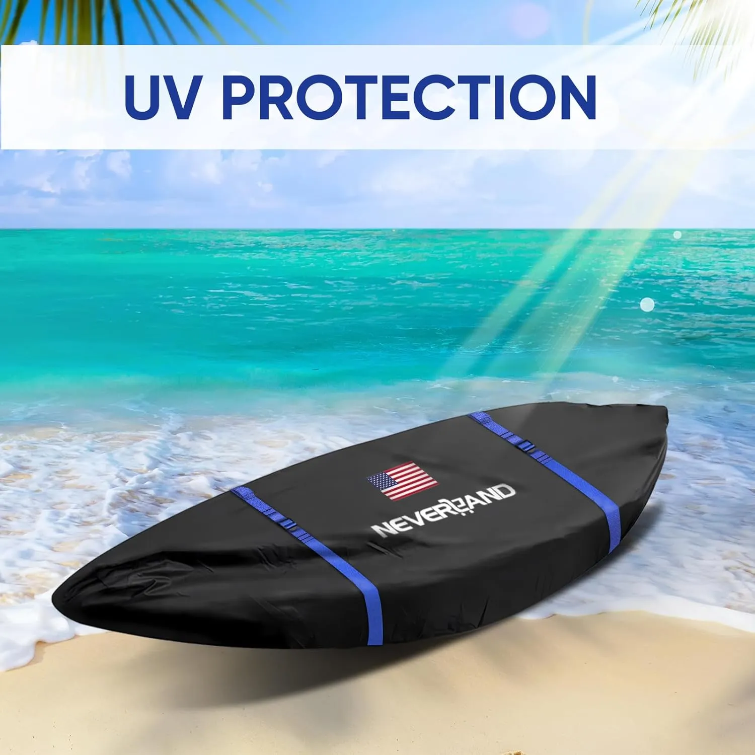 NEVERLAND Kayak Cover 9.3 to 10.5 Feet Waterproof Heavy Duty Kayak Covers for Outdoor Storage UV and Dust Resistant Protection