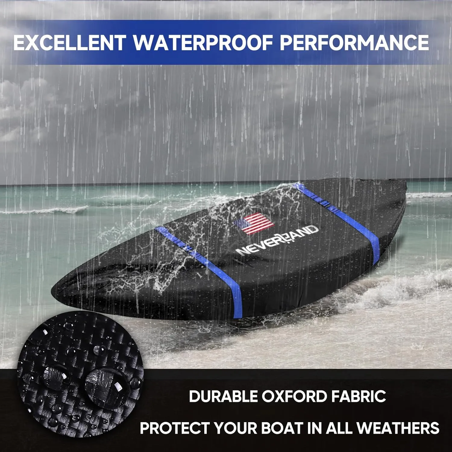 NEVERLAND Kayak Cover 9.3 to 10.5 Feet Waterproof Heavy Duty Kayak Covers for Outdoor Storage UV and Dust Resistant Protection