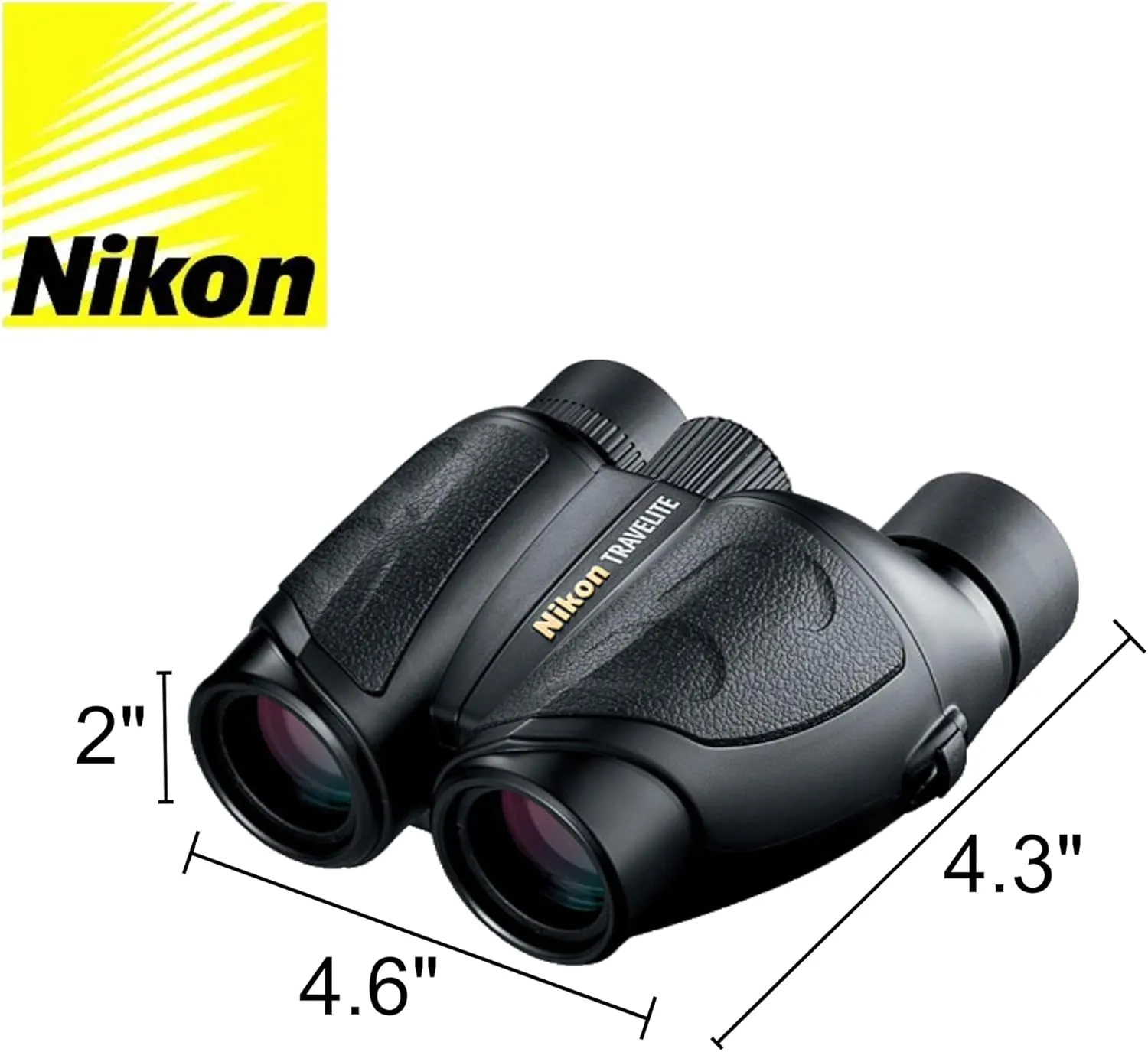 Nikon Travelite 12x25 Binoculars (7279) Travel Bundle - Black With Lens Pen, Carry Case, and Lens Cloth - High Powered Compact for Adults - Bird Watching, Hunting, Hiking