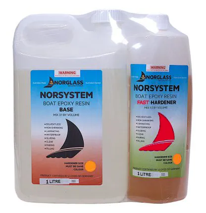 Norglass Norsystem Boat Epoxy Resin Base   Fast Hardener 1L