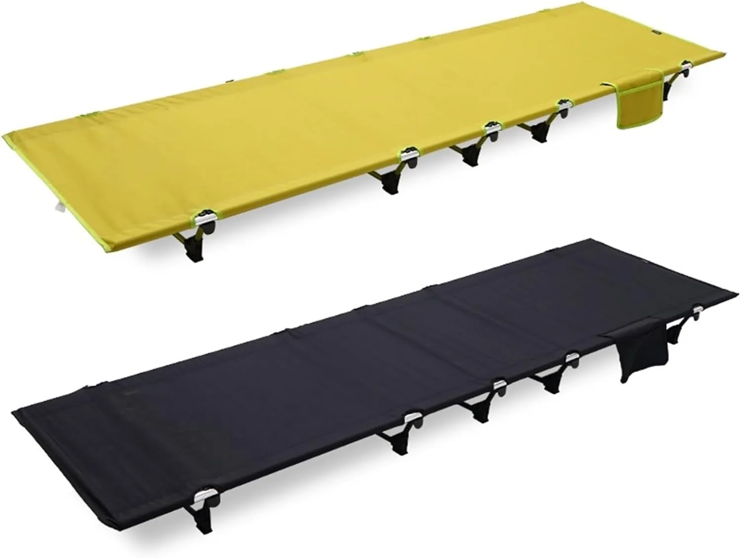 Outdoor Lightweight Folding Bed Portable Camping Simple Camp Bed Oxford Cloth Camping Simple(Yellow)