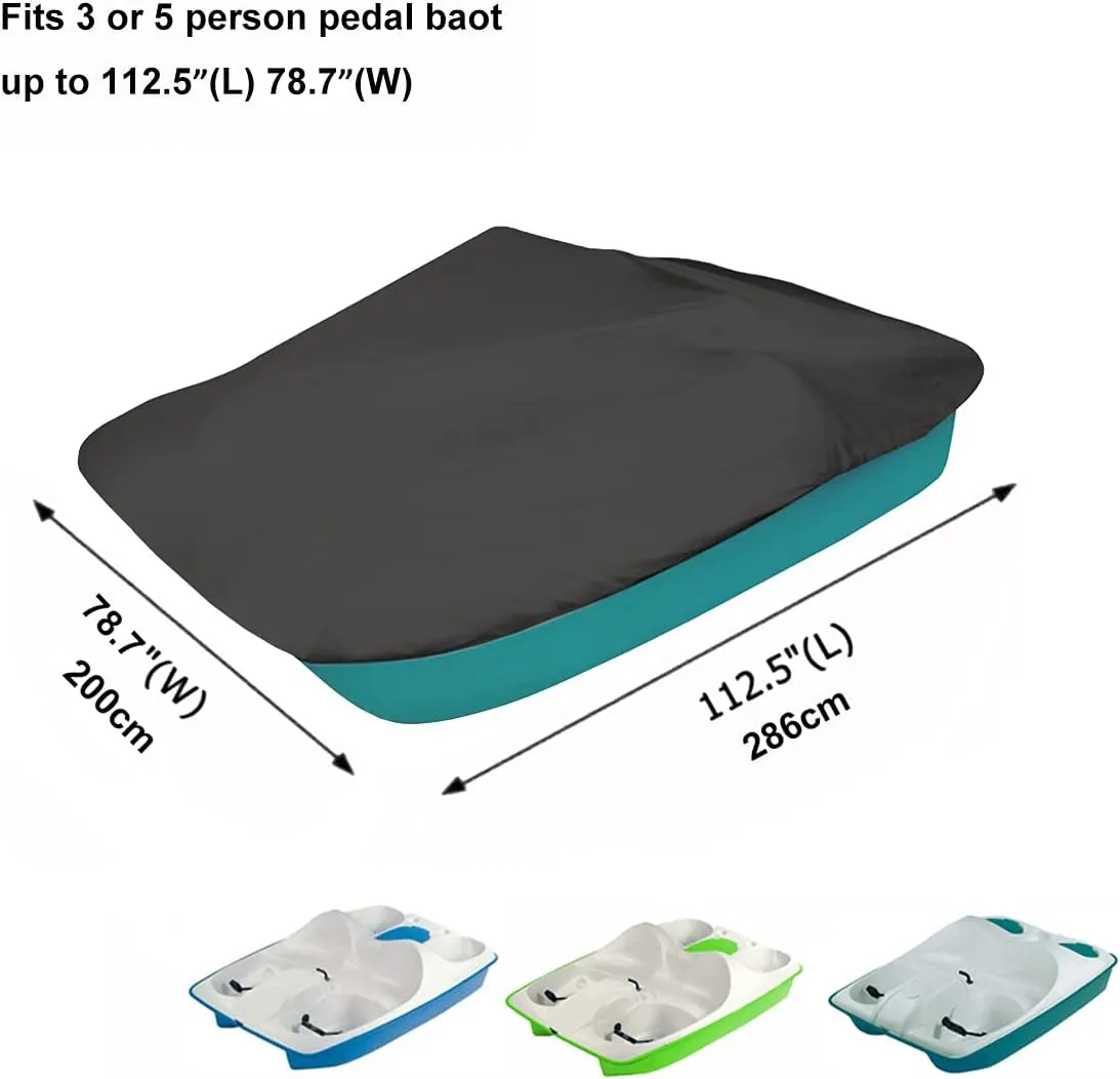 Outdoor Pedal Boat Cover 3 or 5 Person Paddle Boat Protector 210D Oxford Fabric Waterproof Dust-Proof UV Protection 112.5" L X 78.7" W,Dark Gray