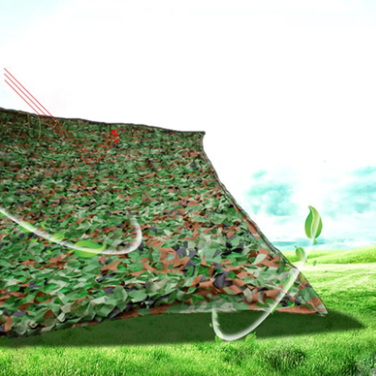 Outdoor Photography Camo Netting,Oxford Fabric Camouflage Netting,Green Army Blinds Nets,Summer Shading Military Nets,for Bars,Garden,Animal Observation,Party Decoration