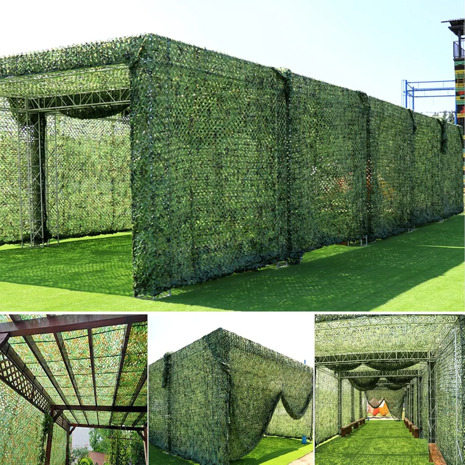 Outdoor Photography Camo Netting,Oxford Fabric Camouflage Netting,Green Army Blinds Nets,Summer Shading Military Nets,for Bars,Garden,Animal Observation,Party Decoration