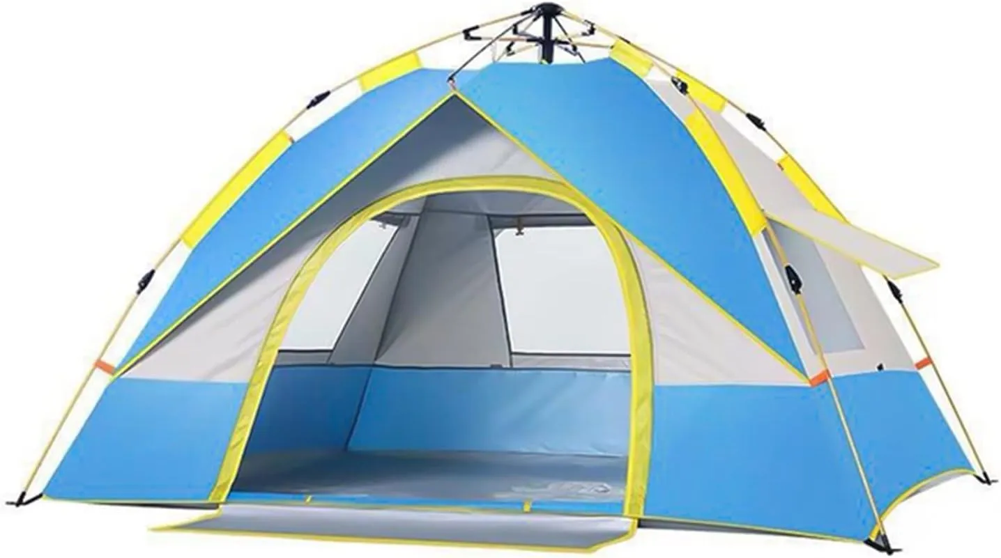 Outdoor Tent Fully Automatic Tent 2-4 Person Camping Tents Rainproof Windproof Sunshade 4 Seasons Family Travel Camping Hiking Tent (Color : Blue 2-3Person) (Green 2 3person)