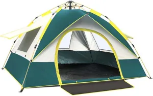 Outdoor Tent Fully Automatic Tent 2-4 Person Camping Tents Rainproof Windproof Sunshade 4 Seasons Family Travel Camping Hiking Tent (Color : Blue 2-3Person) (Green 2 3person)