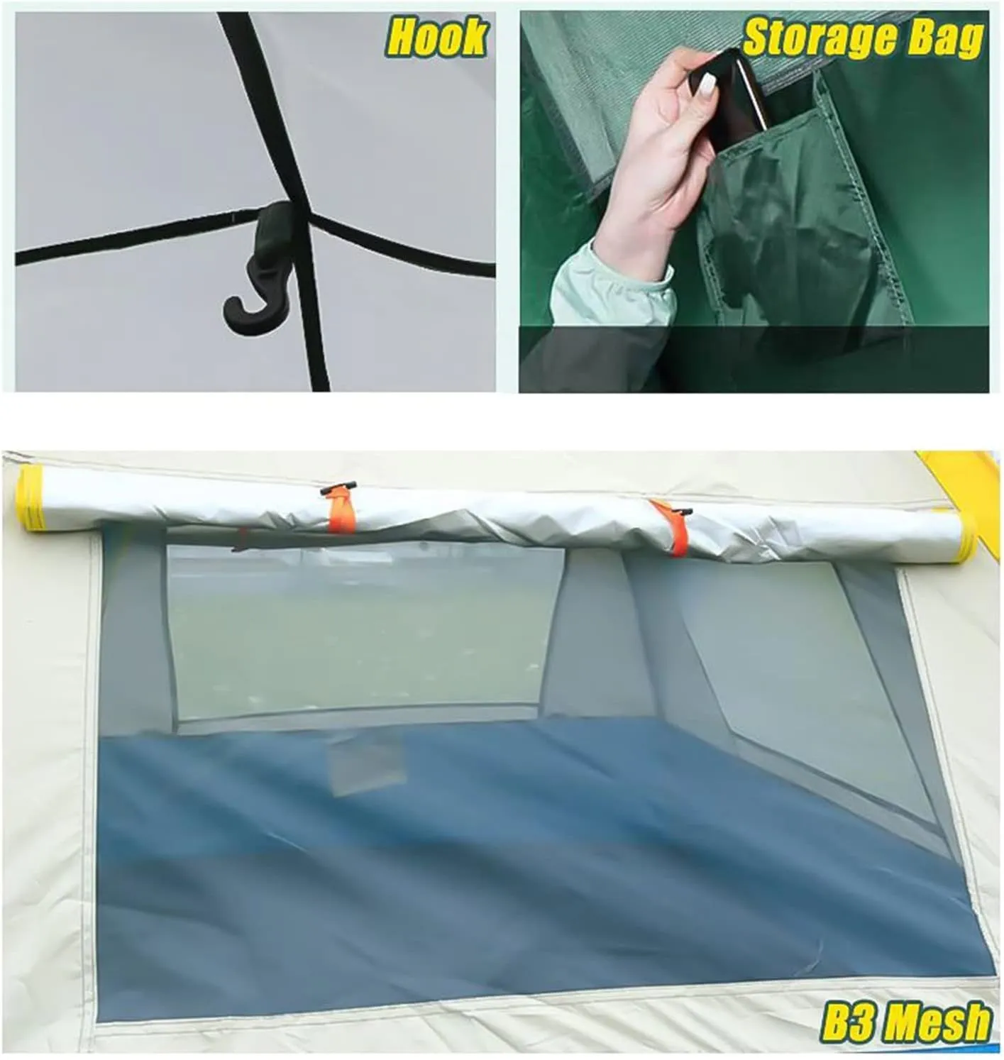 Outdoor Tent Fully Automatic Tent 2-4 Person Camping Tents Rainproof Windproof Sunshade 4 Seasons Family Travel Camping Hiking Tent (Color : Blue 2-3Person) (Green 2 3person)