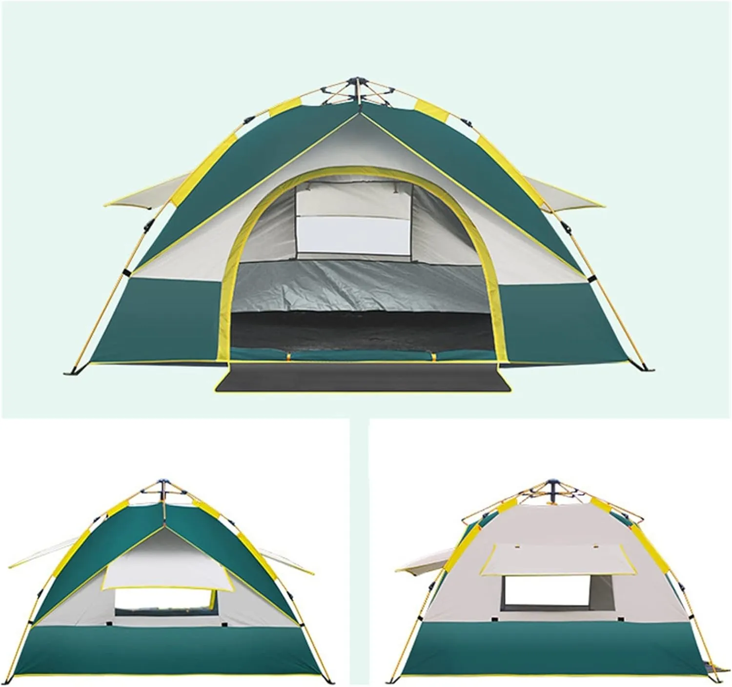 Outdoor Tent Fully Automatic Tent 2-4 Person Camping Tents Rainproof Windproof Sunshade 4 Seasons Family Travel Camping Hiking Tent (Color : Blue 2-3Person) (Green 2 3person)