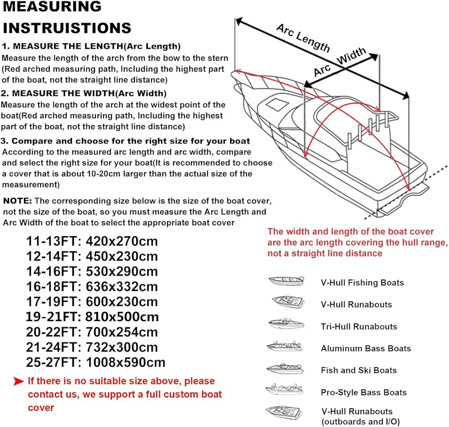 Outdoor Waterproof Boat Cover, 210D Heavy Duty Boat Cover and Tear Resistant Boat Tarps with Windproof Straps Fit for -Hull Fish&Ski Fishing Boat,11x13FT=420x270cm